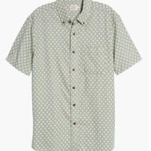 NWT - Faherty Men's B.YELLOWTAIL x Short-Sleeve Shirt - Crow Camp Olive - Medium